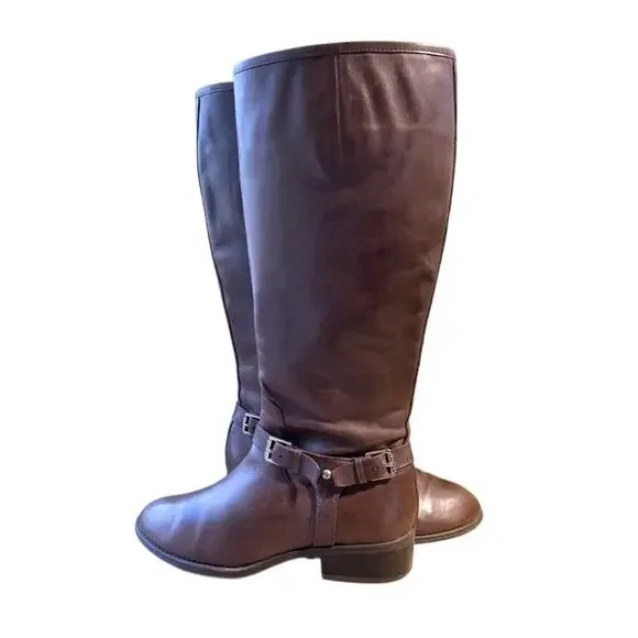 Lauren Ralph Lauren Marion Brown Leather Equestrian Riding Boots Size 8 - Picture 1 of 8